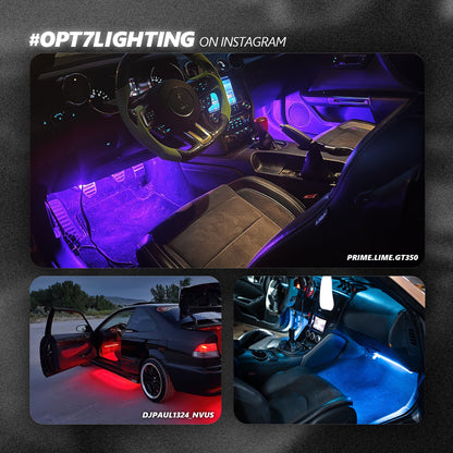 AURA PRO LED Interior Ambient Lighting Kit (4 x 12 Inch or 6 x 12-Inch) - Bluetooth Enabled APP Full Color Spectrum