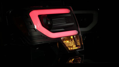 OPT7 09-14 F150 Black AURA RGB-W DRL LED Tube Headlights Projector -Bluetooth BUILT IN Full Color