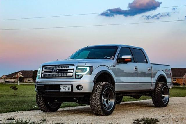 OPT7 09-14 F150 Black AURA RGB-W DRL LED Tube Headlights Projector -Bluetooth BUILT IN Full Color