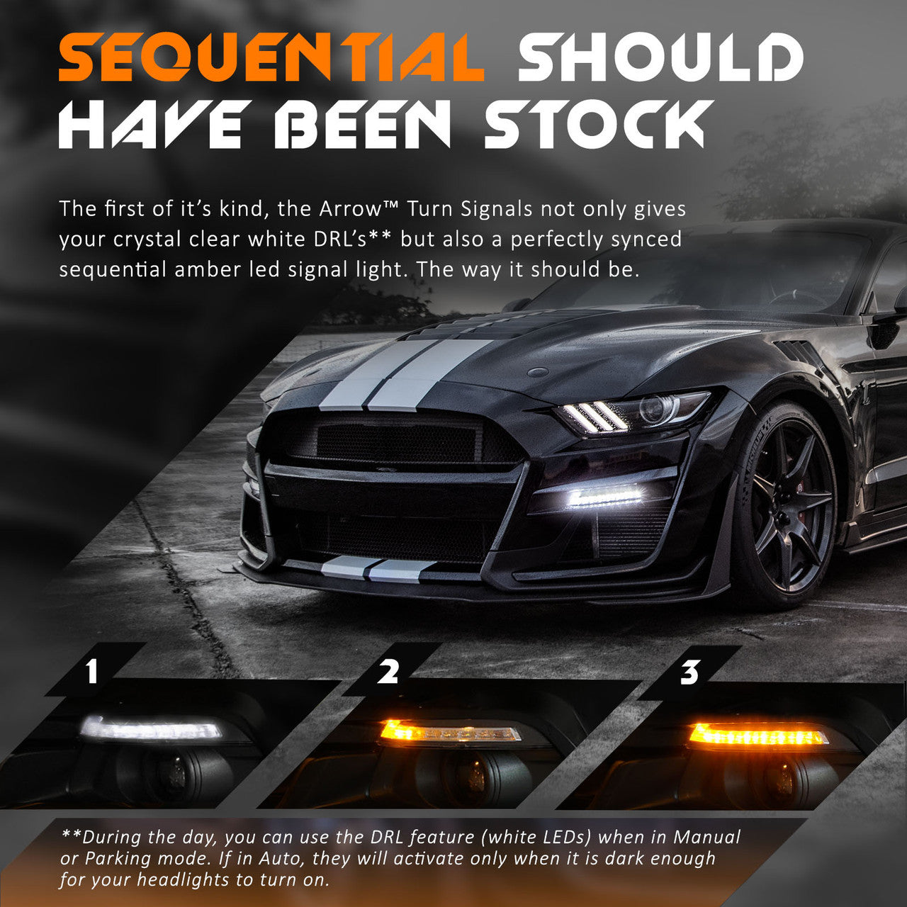 AURA PRO 15-17 Mustang: Arrow Turn + Interior + Grille w- Bluetooth APP and Remote Controlled