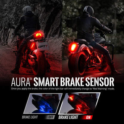 AURA Motorcycle Multi-Color LED Lighting Strip Kit for Cruisers Remote Control - Full Color Spectrum