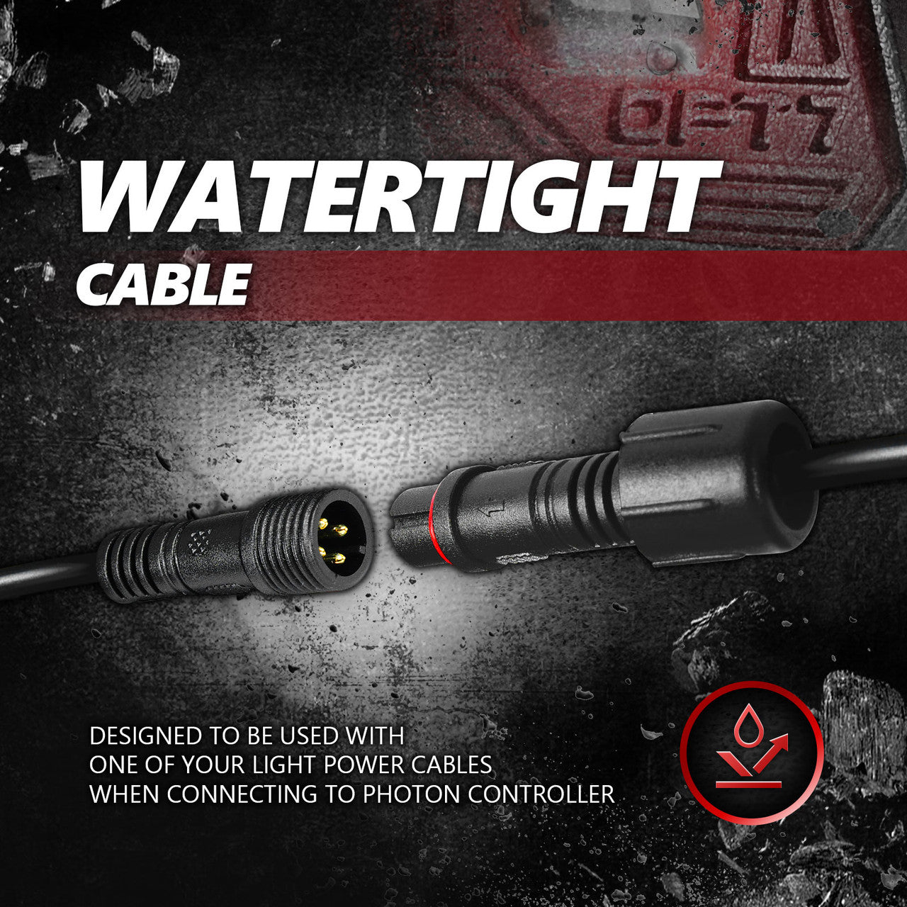 OPT7 Photon RGB 4 Pods Magnet Rock Lights + 2pc 10ft Extension Wires