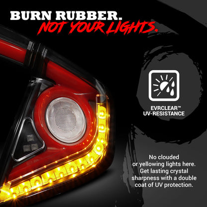 OPT7 Honda Civic Hatchback Clear LED Tail Lights Sequential Turn Signals & OLED Technology (Fits all 2016-2021 10th Gen Civic Hatchbacks)