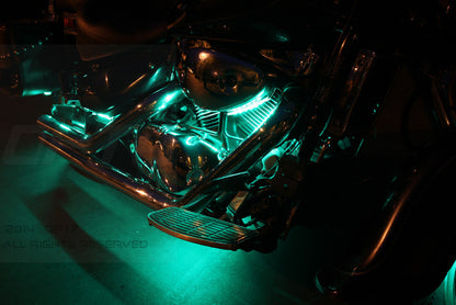 AURA Motorcycle Multi-Color LED Lighting Strip Kit for Cruisers Remote Control - Full Color Spectrum