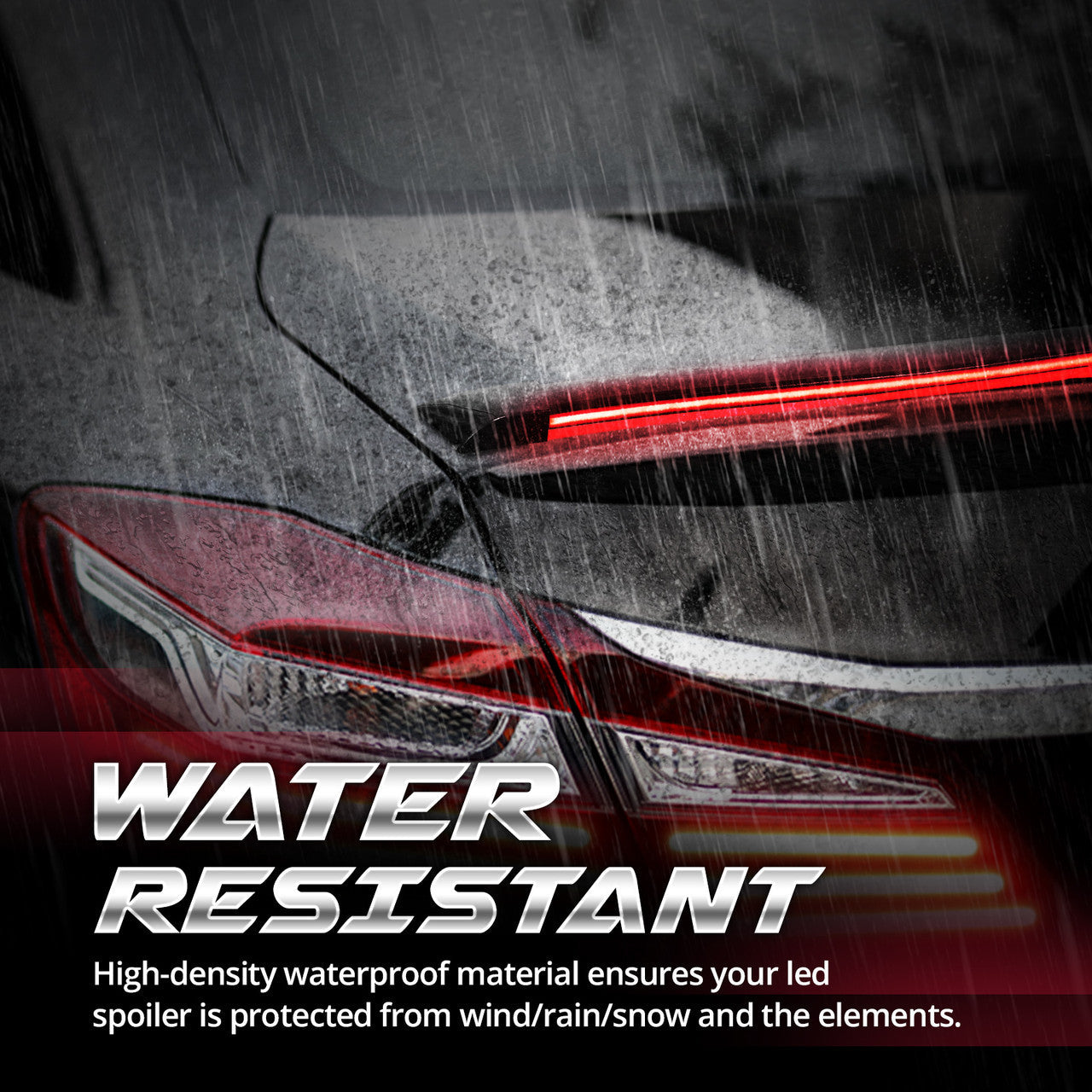 OPT7 Universal LED Rear Spoiler Lip Kit (3.9ft) for Car Trunk Exterior Accessories Brake light Universal Fit for Roof Wing