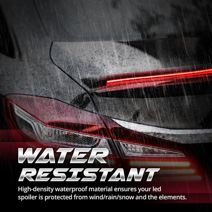 OPT7 Universal LED Rear Spoiler Lip Kit (3.9ft) for Car Trunk Exterior Accessories Brake light Universal Fit for Roof Wing