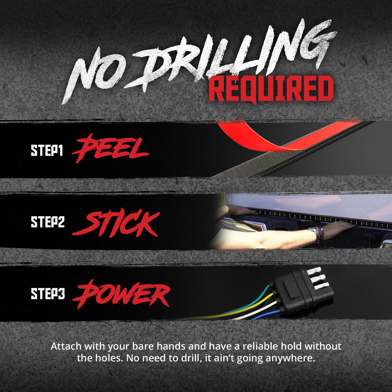 Redline Choice Double Row LED Tailgate Light Bar with Reverse Light, Brake Light & Turn Signals