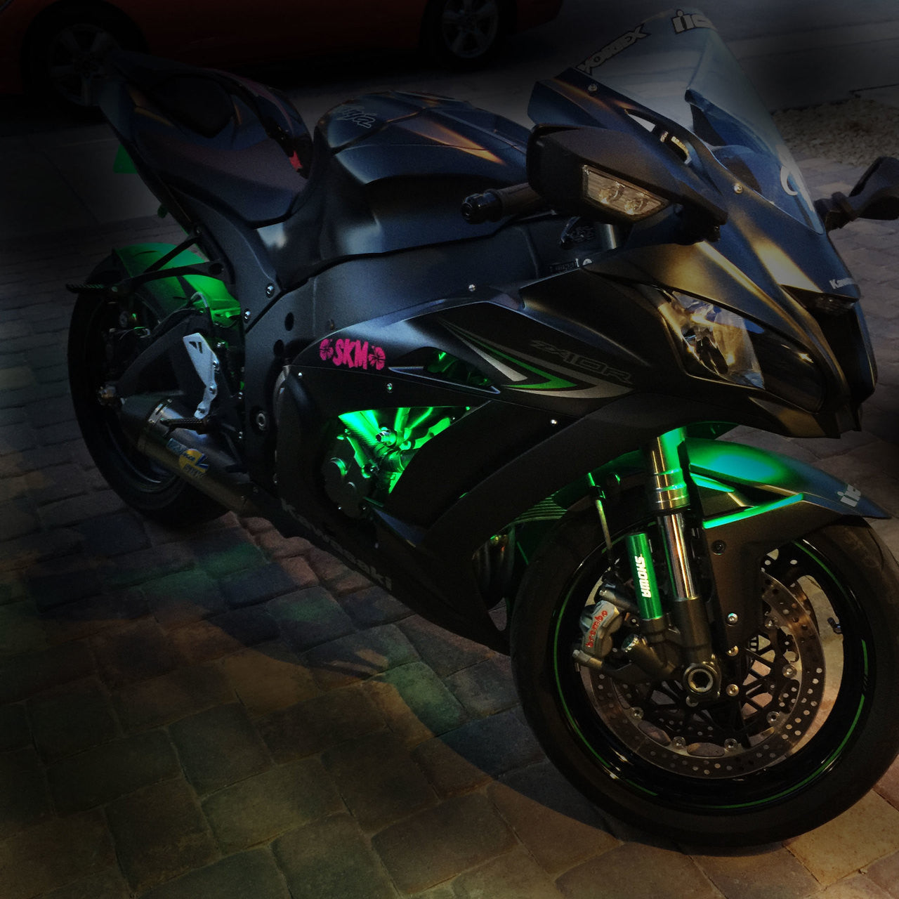 AURA Motorcycle Multi-Color LED Lighting Strip Kit for Cruisers Remote Control - Full Color Spectrum