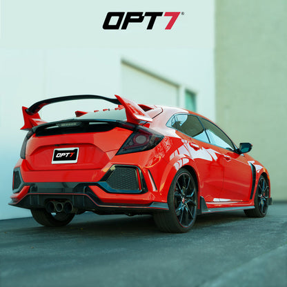 OPT7 Honda Civic Hatchback Smoked LED Tail Lights w-Sequential Turn Signals & OLED Technology (Fits all 2016-2021 10th Gen Civic Hatchbacks)