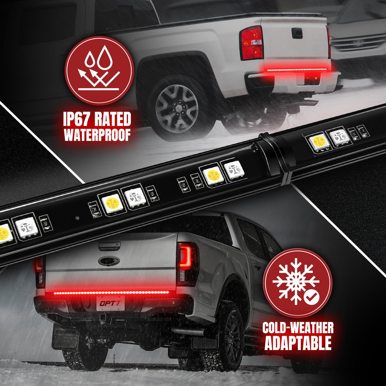 Ford F150 Tailgate LED Light Bar Bundle: Redline Parlux LED Tailgate Light Bar with F150 Quick Connect Harness Kit