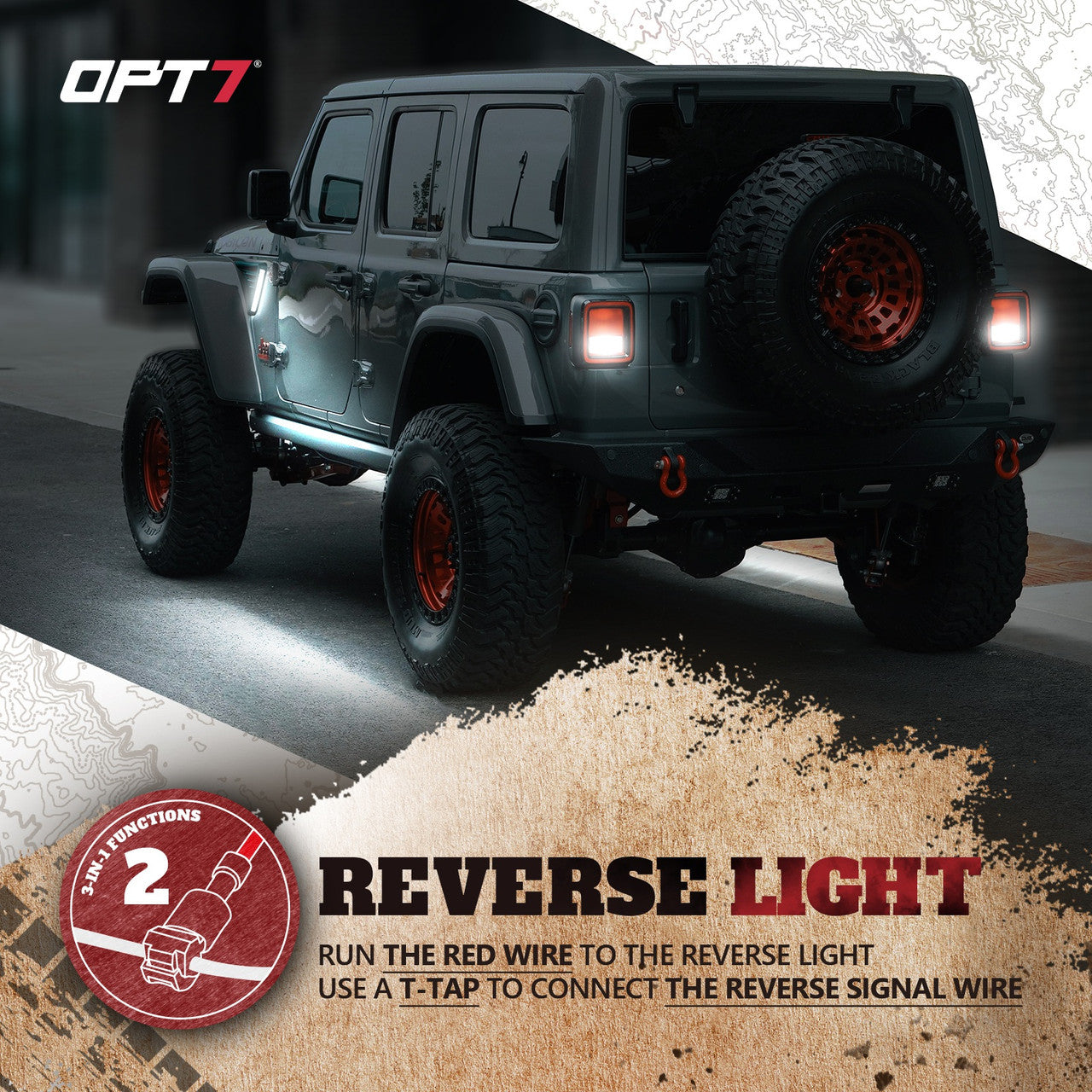 OPT7 Front Fender Side Marker LED White Light for Jeep Wrangler JL JLU & Gladiator JT 18-23 w- Running Light