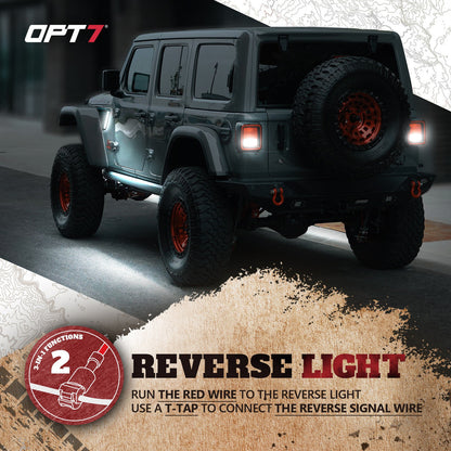 OPT7 Front Fender Side Marker LED White Light for Jeep Wrangler JL JLU & Gladiator JT 18-23 w- Running Light