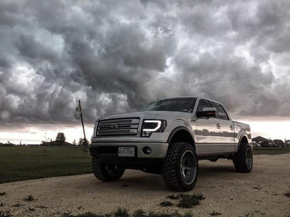 OPT7 09-14 F150 Black AURA RGB-W DRL LED Tube Headlights Projector -Bluetooth BUILT IN Full Color