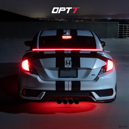 OPT7 Universal LED Rear Spoiler Lip Kit (3.9ft) for Car Trunk Exterior Accessories Brake light Universal Fit for Roof Wing