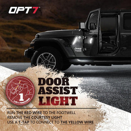 OPT7 Front Fender Side Marker LED White Light for Jeep Wrangler JL JLU & Gladiator JT 18-23 w- Running Light