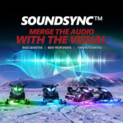 AURA PRO Snowmobile Underbody Glow LED Lighting Kit - Bluetooth Enabled APP - Full Color Spectrum