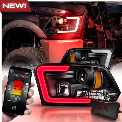 AURA 09-18 Ram Bundle- RGBW Headlights +Interior + Quantum Rock lights + Grille w- Bluetooth