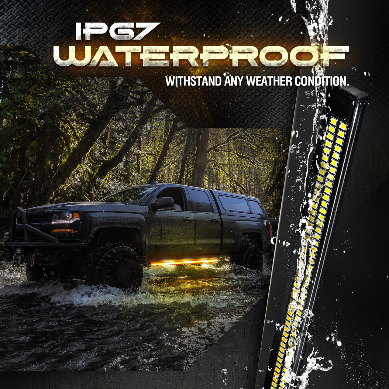 Sidekick Running Board Light 2PC 56-Inch with Warning Mode