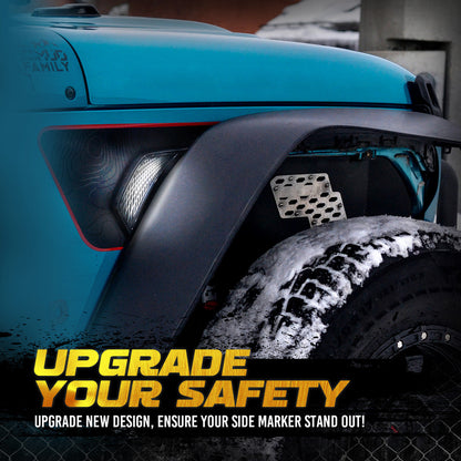 OPT7 Photon Rock Lights & LED Side Marker (White-Amber) for Jeep Wrangler JL JLU & Gladiator JT 18-23