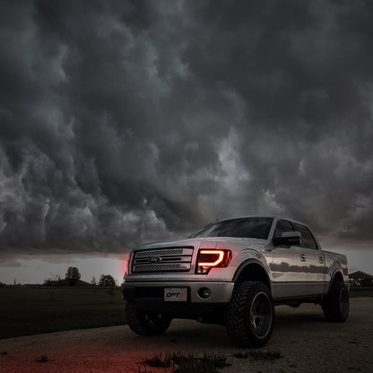 OPT7 09-14 F150 Black AURA RGB-W DRL LED Tube Headlights Projector -Bluetooth BUILT IN Full Color