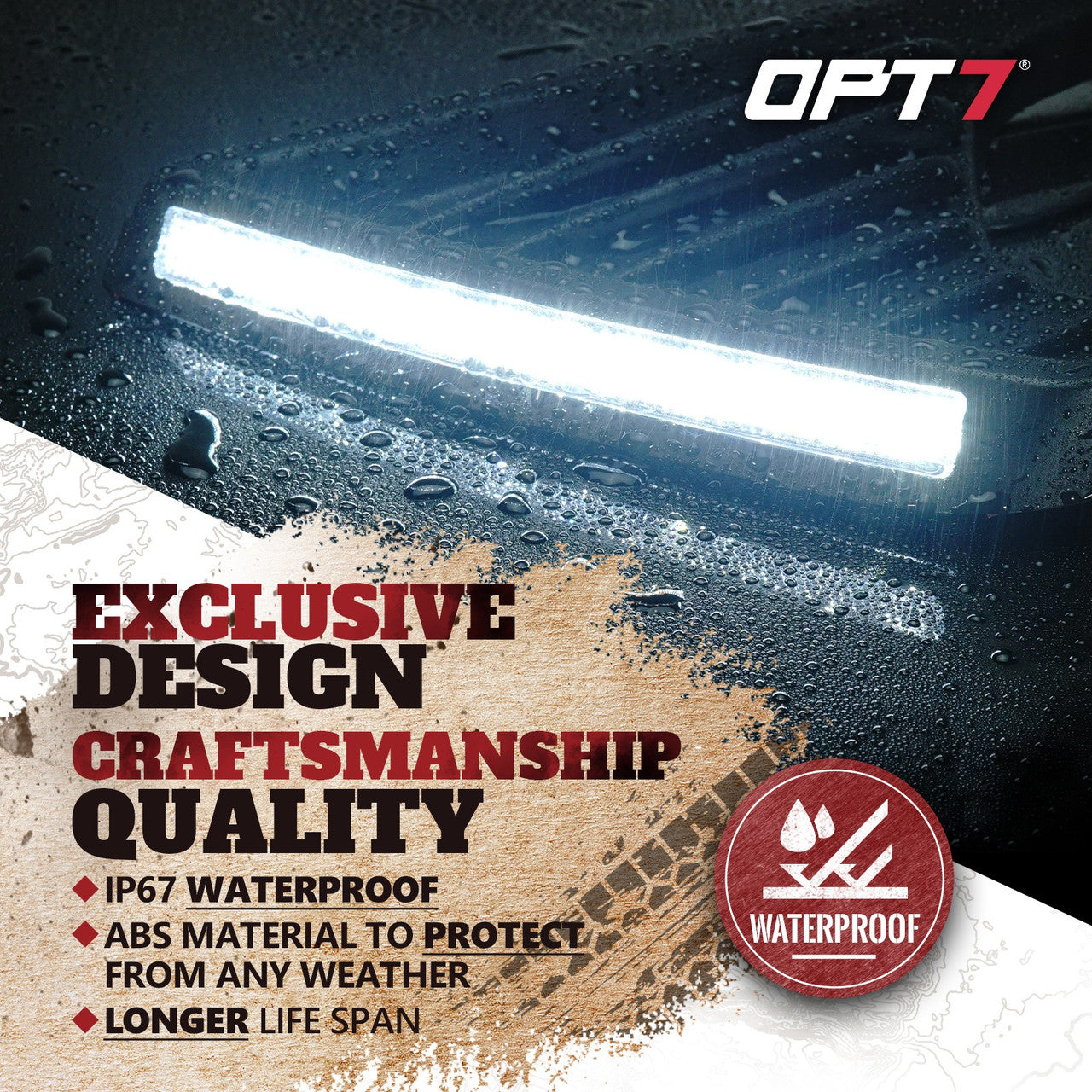 OPT7 Front Fender Side Marker LED White Light for Jeep Wrangler JL JLU & Gladiator JT 18-23 w- Running Light