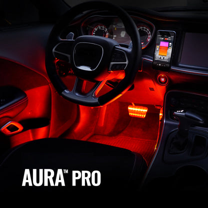 AURA PRO LED Double Row Interior Ambient Lighting Kit (4 x 12 Inch or 6 x 12-Inch) - Bluetooth Enabled APP Full Color Spectrum