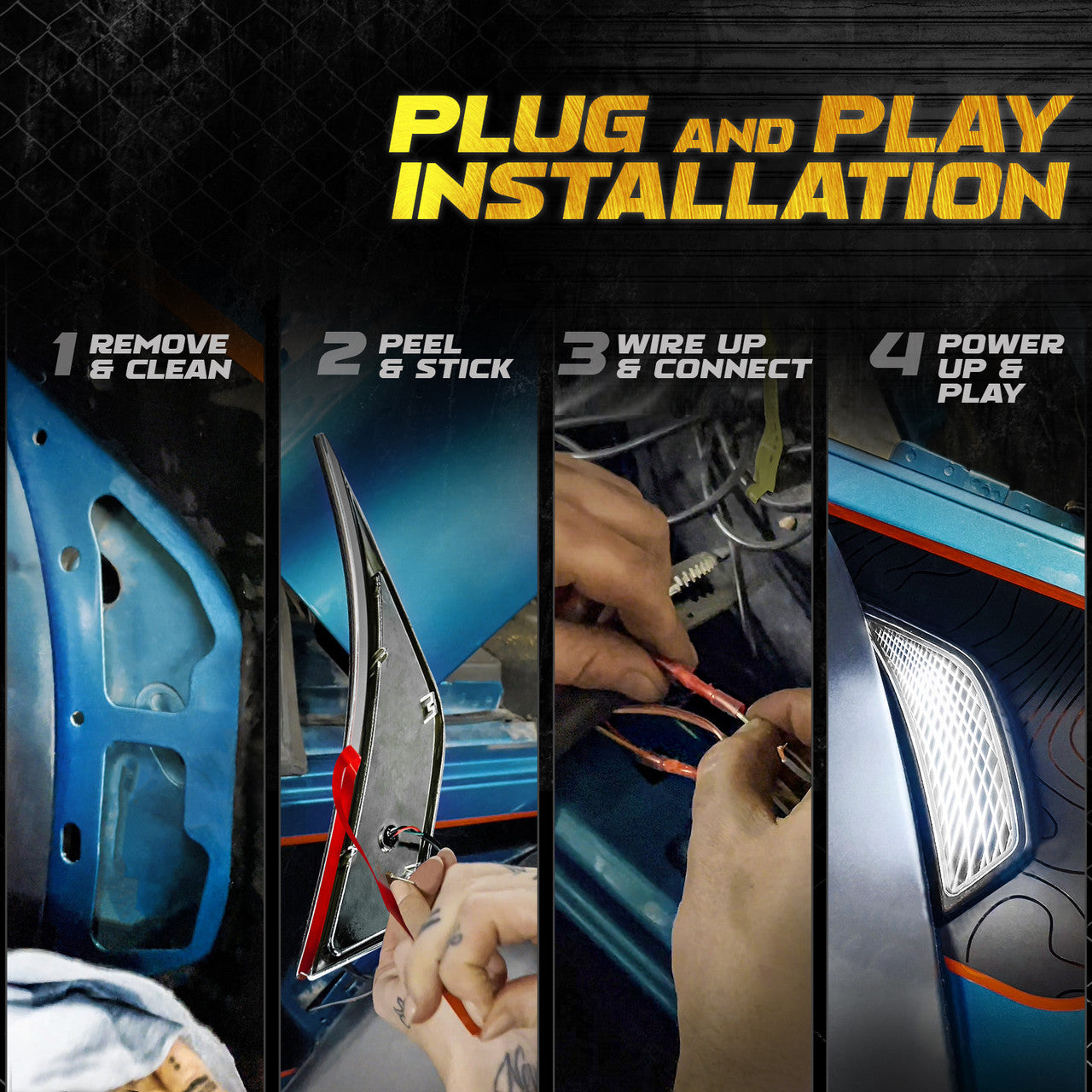 OPT7 Photon Rock Lights & LED Side Marker (White-Amber) for Jeep Wrangler JL JLU & Gladiator JT 18-23