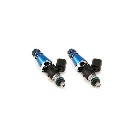 Injector Dynamics ID1700 fuel injectors w/11mm (blue) adapters. -204 / 14mm lower o-rings | 1979-1995 Mazda RX-7 (1700.11.03.60.11.2)