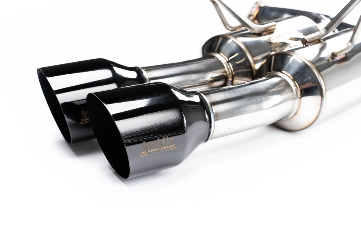 Invidia [22-25 WRX] R400 Gemini Single Layer Quad Black Tip Cat-Back Exhaust | HS22WRXGM4SB