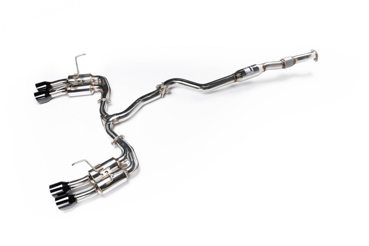 Invidia [22-25 WRX] R400 Gemini Single Layer Quad Black Tip Cat-Back Exhaust | HS22WRXGM4SB