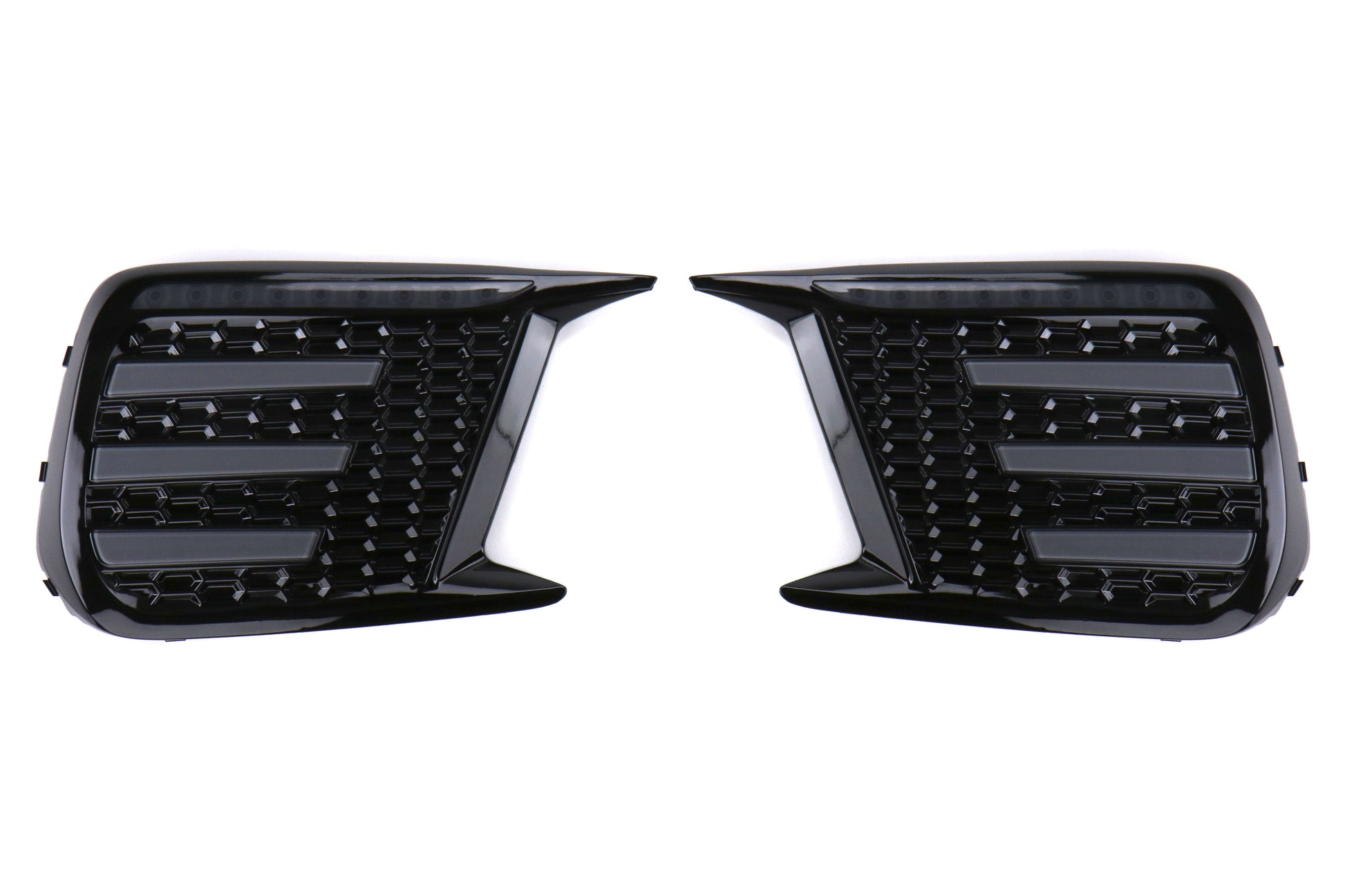 OLM Smoked Tri Bar Fog Light Bezel (No Fog Hole) - 2018-2021 Subaru WRX / STI