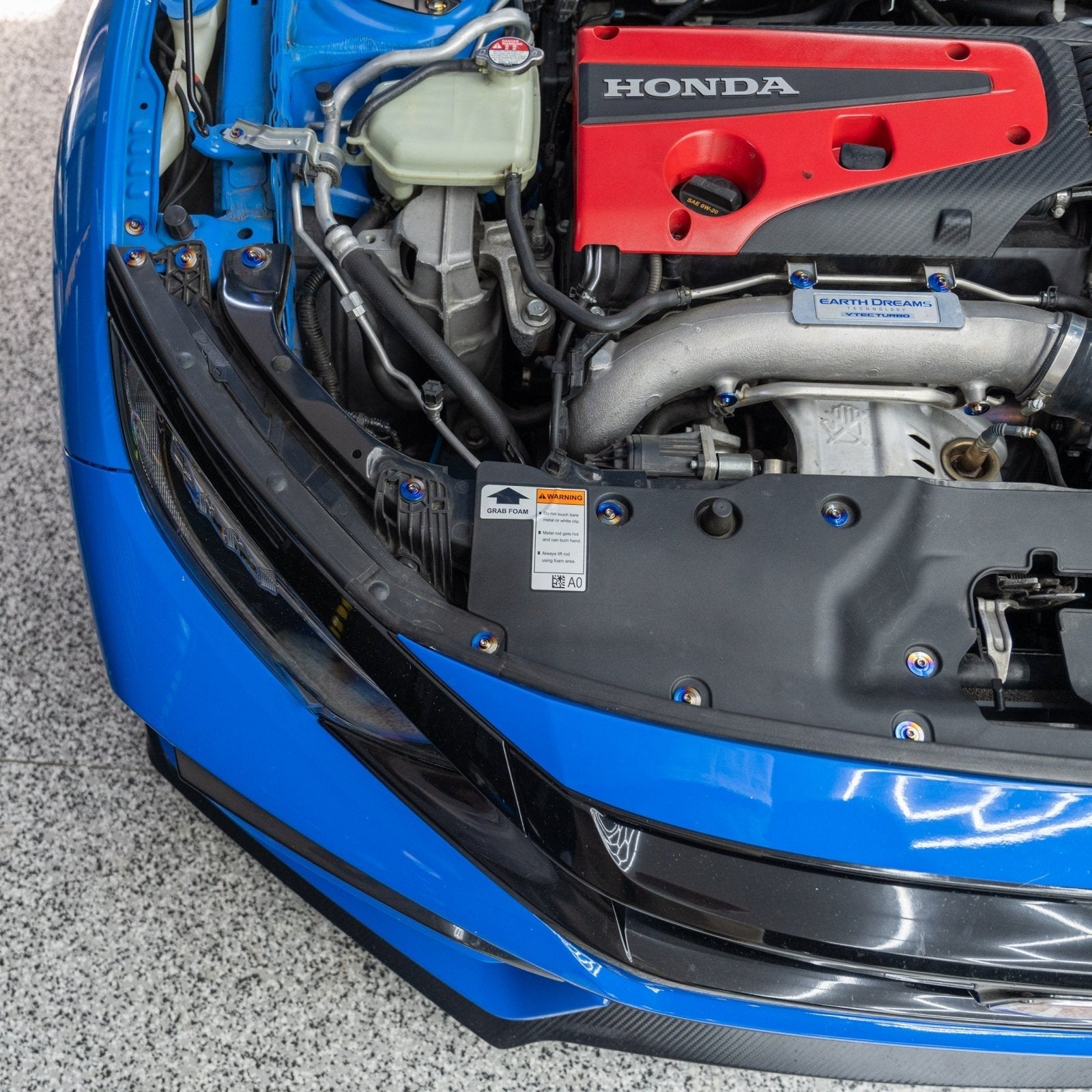 JDC Titanium Engine Bay Dress-Up Hardware Kit (Honda FK8 Type R)
