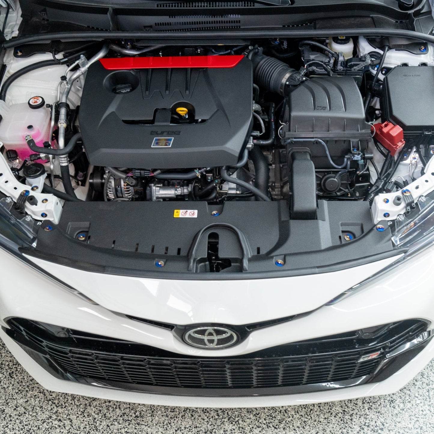 JDC Titanium Engine Bay Dress-Up Hardware Kit (23+ GR Corolla)