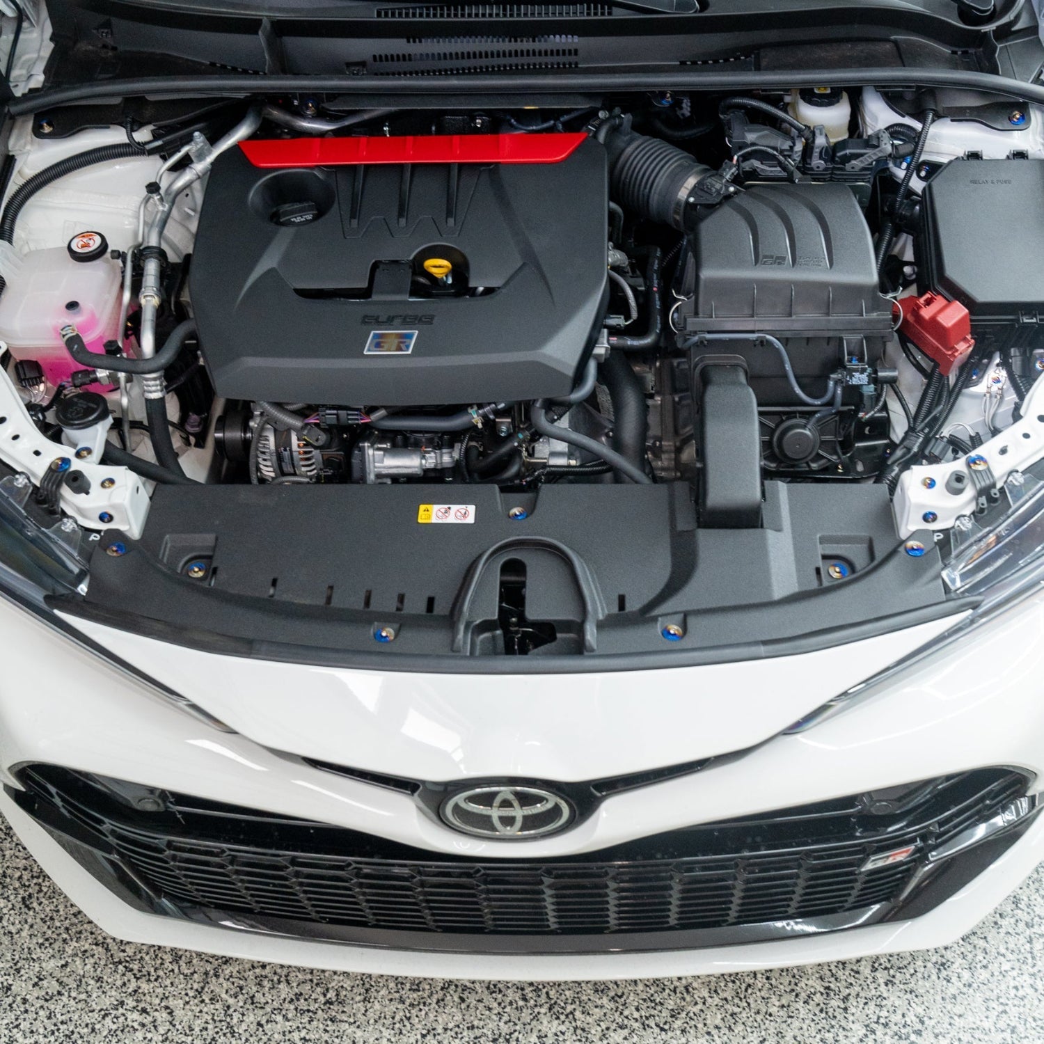 JDC Titanium Engine Bay Dress-Up Hardware Kit (23+ GR Corolla)