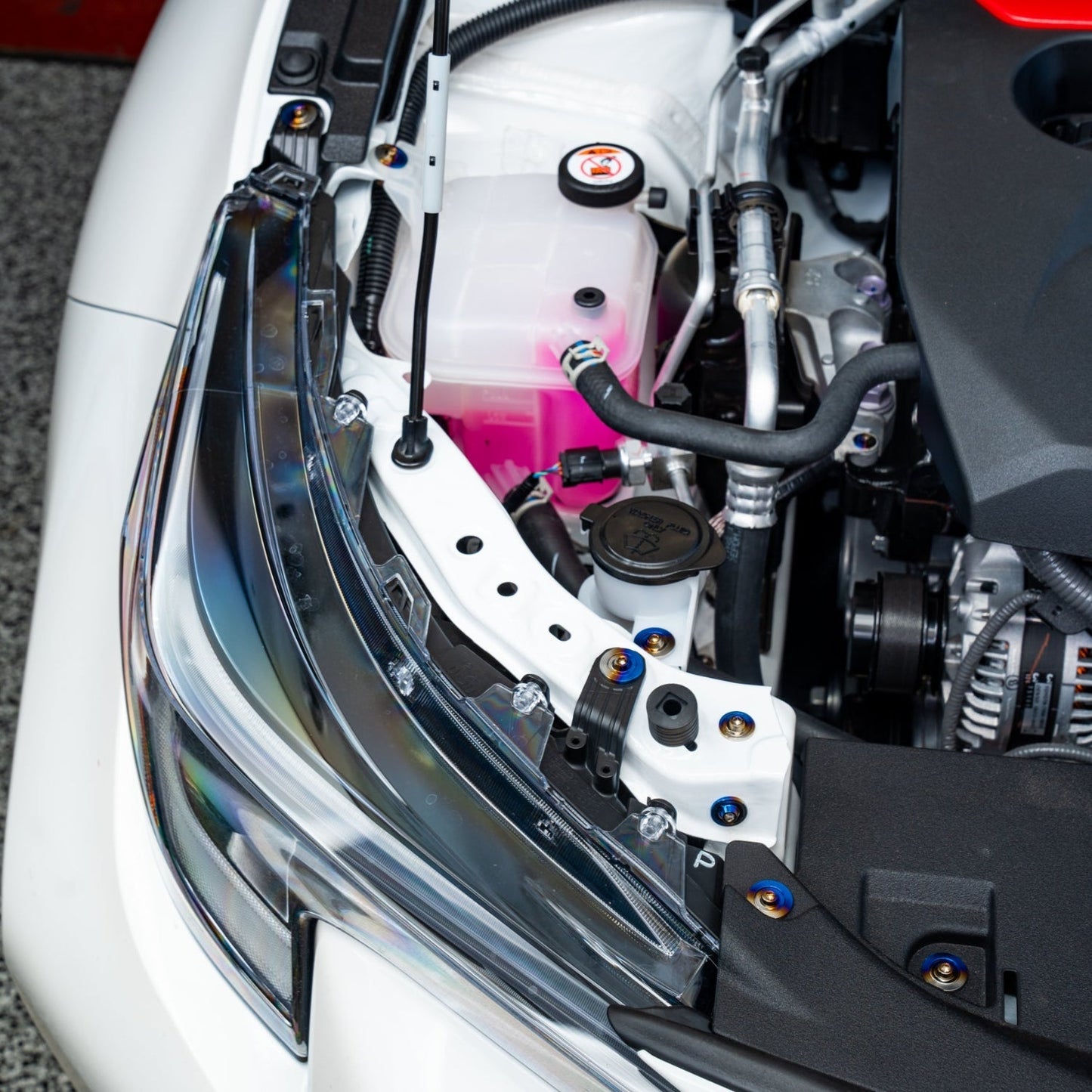 JDC Titanium Engine Bay Dress-Up Hardware Kit (23+ GR Corolla)