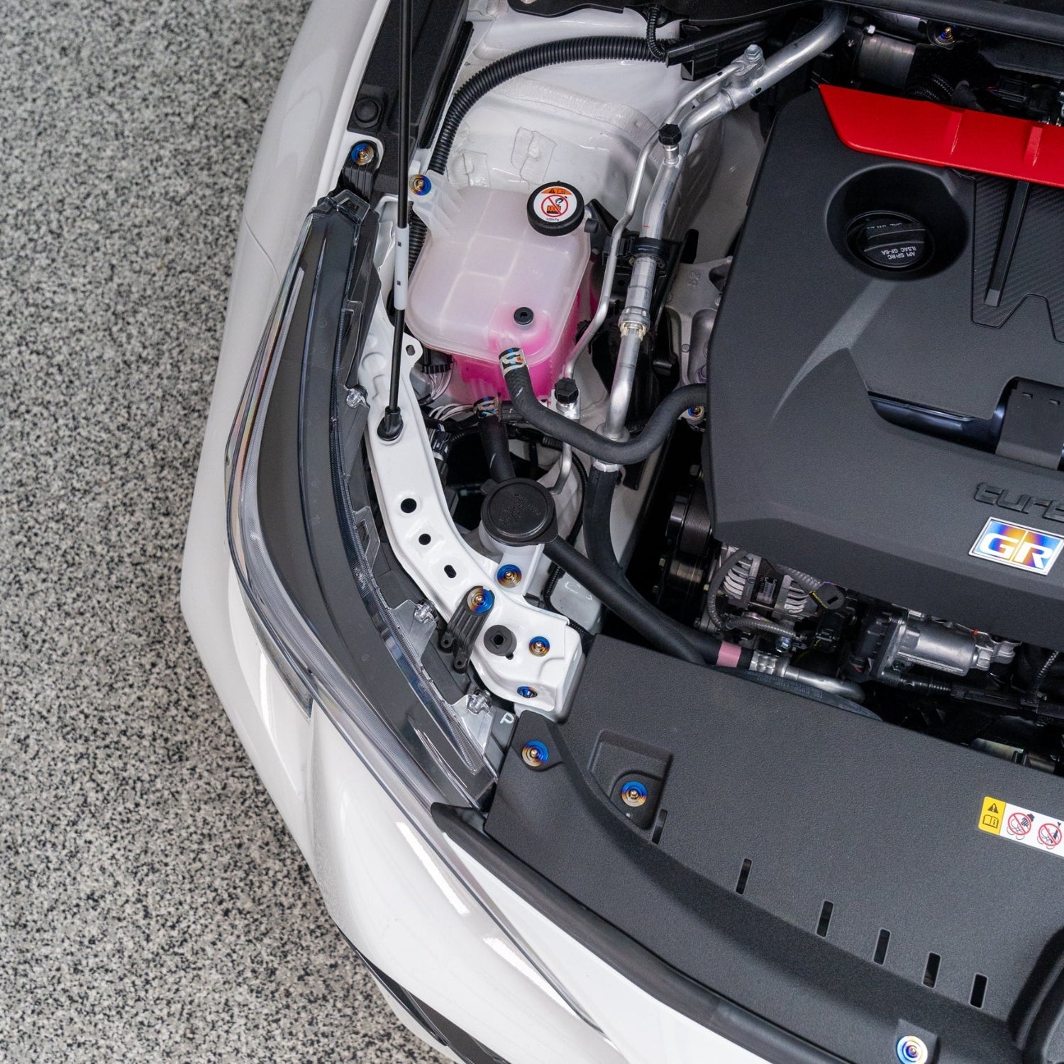 JDC Titanium Engine Bay Dress-Up Hardware Kit (23+ GR Corolla)