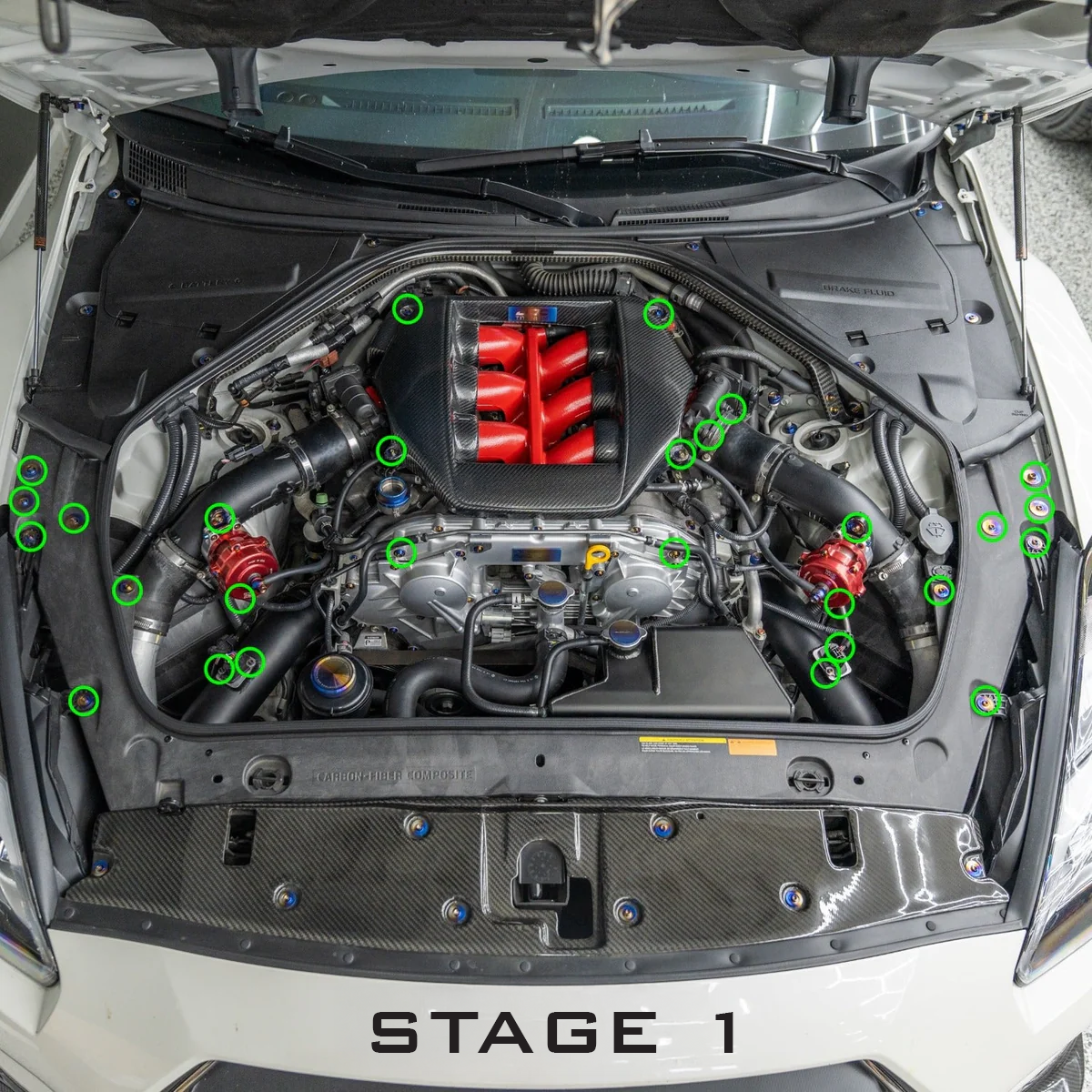 JDC Titanium Engine Bay Dress-Up Hardware Kit (R35 GT-R)