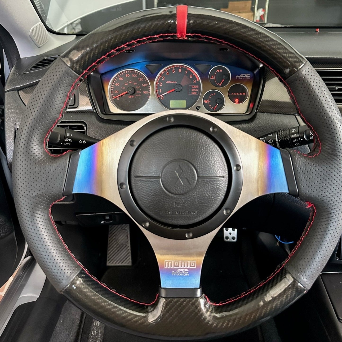 JDC Titanium Gauge Cluster Overlay (Evo 7/8/9)