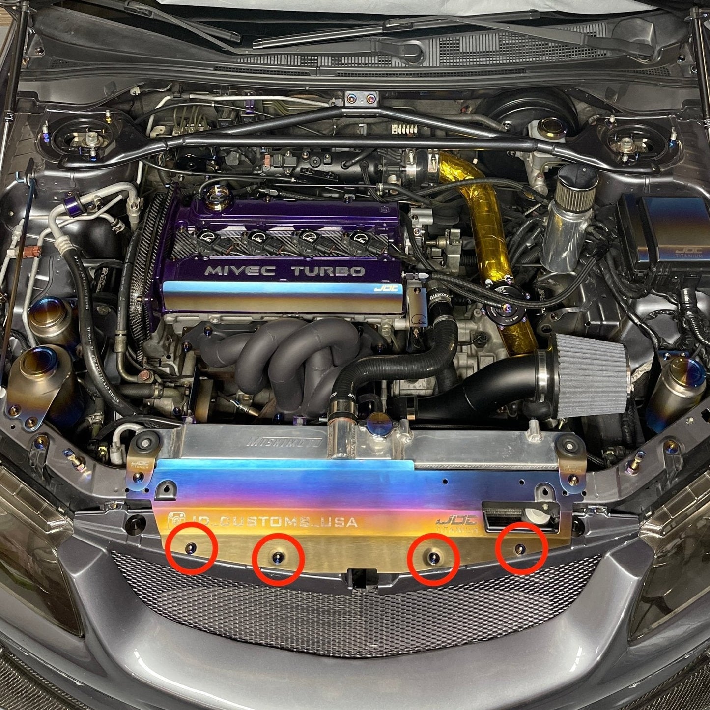 JDC Titanium Radiator Cooling Shroud Plastic Clip Replacement Kit (Evo 8/9)