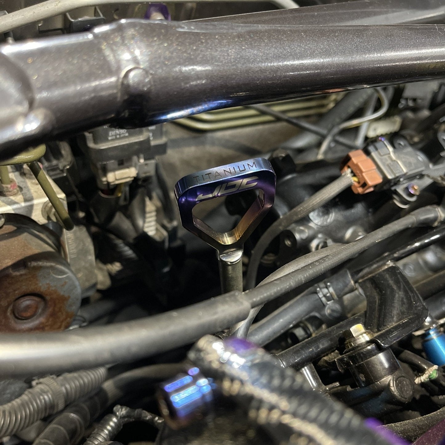 JDC Titanium V1 Oil Dipstick Handle (Evo 7/8/9/X/DSM)