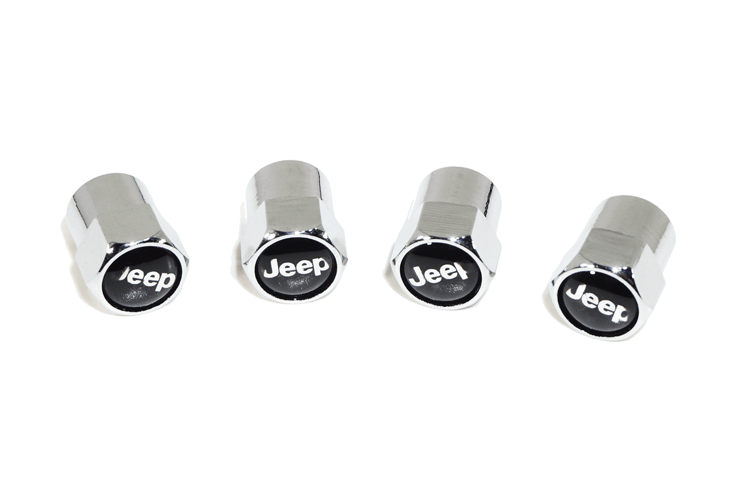 Chrome Valve Stem Tire Caps, Style: Jeep (Wrangler Compass Patriot Wagoneer)