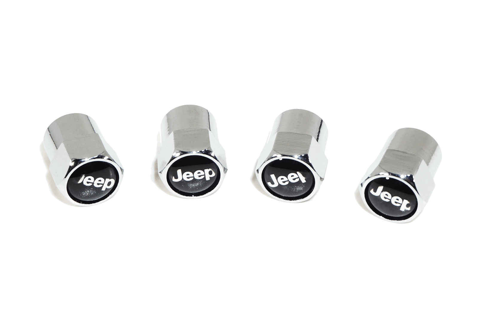Chrome Valve Stem Tire Caps, Style: Jeep (Wrangler Compass Patriot Wagoneer)