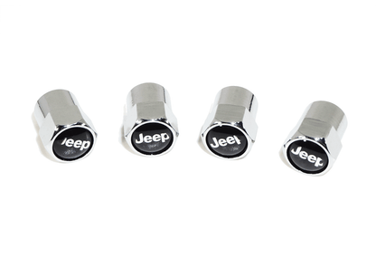 Chrome Valve Stem Tire Caps, Style: Jeep (Wrangler Compass Patriot Wagoneer)