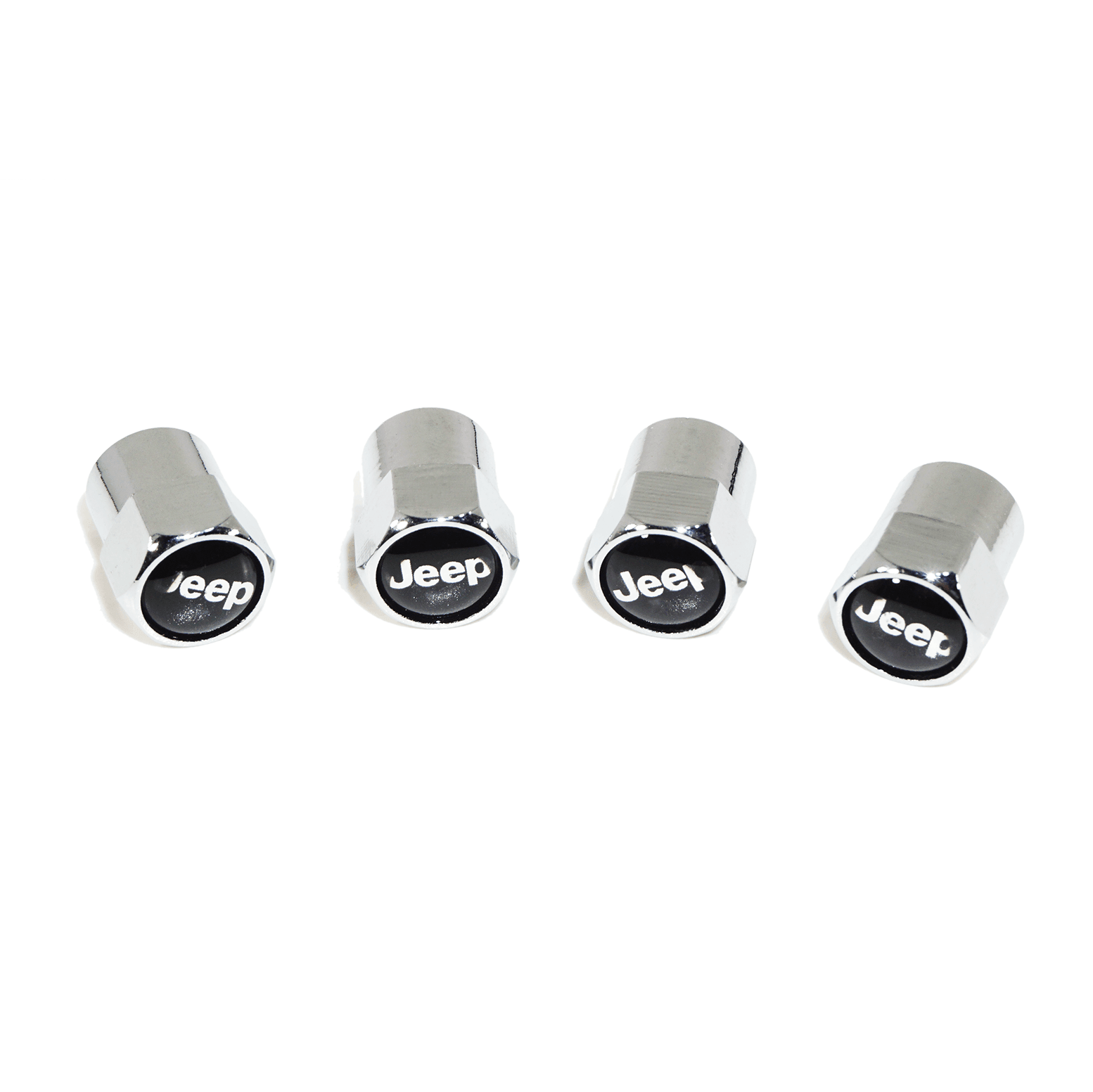 Chrome Valve Stem Tire Caps, Style: Jeep (Wrangler Compass Patriot Wagoneer)