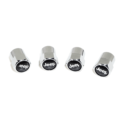 Chrome Valve Stem Tire Caps, Style: Jeep (Wrangler Compass Patriot Wagoneer)