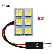 For Ford 09-14 F150 White 6-SMD LED Dome Interior Light with T10 and Festoon Adapter-2pcs