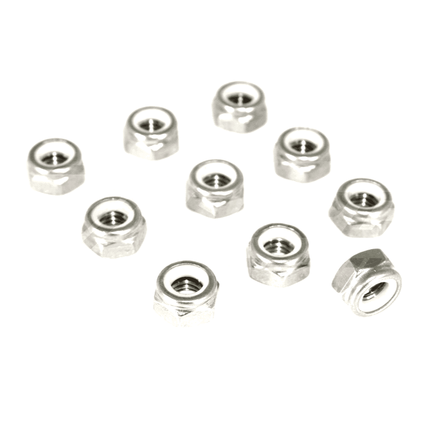 ZSPEC M3-0.5 Nylon Lock Nuts, Stainless SUS304, 10-Pack