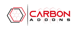 Carbon Addons logo with a hexagonal design element on a white background