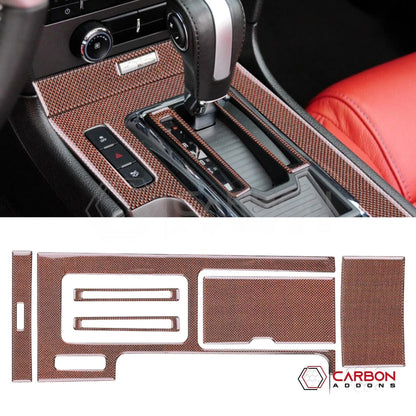 Mustang 2010-2014 Reflective Carbon Fiber Center Console Trim Overlay