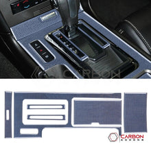 Reflective Carbon Fiber Center Console Trim Overlay For Mustang 2010-2014